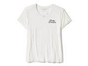 T-Shirt "Rose & Thorn Bling V Neck Tee White" 96547-25VW