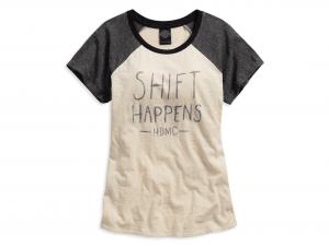 T-Shirt "Shift Happens Raglan-Sleeve" 96336-16VW