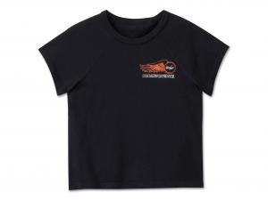 T-Shirt "Willie G Winged Wheel Baby Doll Black" 96816-24VW