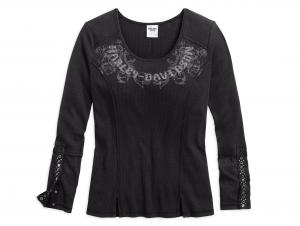 STUD & GROMMET WAFFLE KNIT TOP 96043-17VW