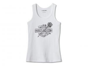 Tank-Top "Rose Bar & Shield White" 96601-24VW