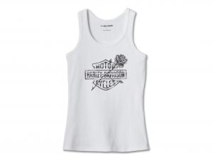 Women's Rose Bar & Shield Tank White 96601-24VW