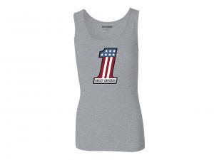 Women's Ultra Classic #1 Race Ribbed Tank Grey 99110-22VW