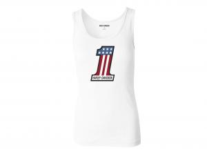 Tank-Top "Ultra Classic #1 Race Ribbed White" 99109-22VW