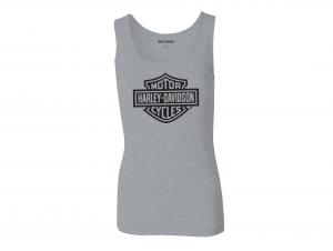 Women's Ultra Classic Bar & Shield Ribbed Tank Grey 99107-22VW