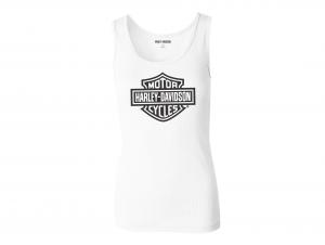 Women's Ultra Classic Bar & Shield Ribbed Tank White 99106-22VW