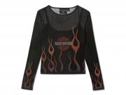 Top "Flames For Days Mesh Black" 96763-25VW