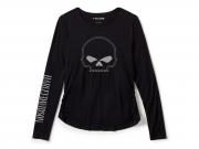 Top "Willie G Skull Long Sleeve Raglan" 99294-25VW