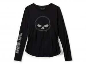 Women's Willie G Skull Long Sleeve Raglan Top 99294-25VW