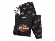 Women's Bar & Shield Long Sleeve Pajama Set Black 96159-25VW