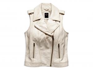 DISTRESSED LEATHER BIKER VEST 96197-17VW