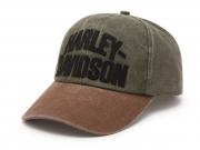 Arched Font Panhead Fitted Baseball Hat Colorblocked Green & Dark Brown 97716-25VM