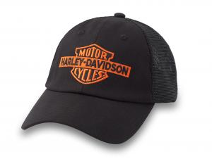 H-D Oil Can Bar & Shield Stretch-Fit Cap Black 97612-25VM