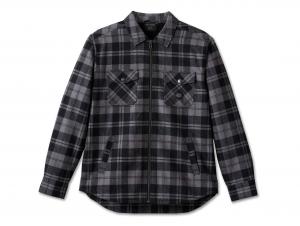 Men's Flying Eagle Zip-Up Flannel Black Plaid 96215-24VM