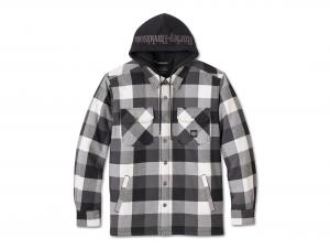 Hemd/Jacke "Traveler Hooded Plaid Black & Pearl" 96134-25VM