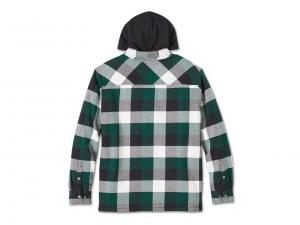 Hemd/Jacke "Traveler Hooded Plaid Black & Rainforest"_1
