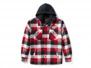 Hemd/Jacke "Traveler Hooded Plaid Red" 96807-25VM