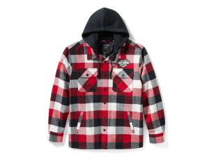 Hemd/Jacke "Traveler Hooded Plaid Red" 96807-25VM