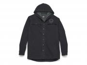 Men's Willie G Skull Snap Front Hooded Denim Jacket 96114-22VM