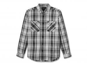 #1 Racing Performance Long Sleeve Shirt Black Plaid 96468-24VM