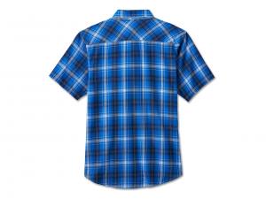 Hemd "Backing It In Short Sleeve Blue Plaid"_1