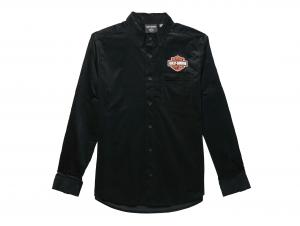 Hemd "Bar & Shield Corduroy - Black" 96147-23VM