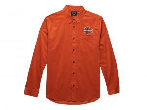 Men's Bar & Shield Corduroy Shirt - Orange 96148-23VM