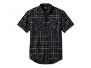 Men's Bar & Shield Short Sleeve Shirt Black 96557-24VM