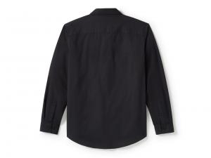 Hemd "Bar & Shield Solid Long Sleeve Black"_1