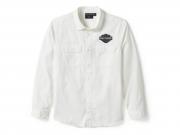 Men's Bar & Shield Solid Long Sleeve Shirt Bright White 96512-25VM