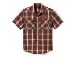 Hemd "Bar & Shield Staple Short Sleeve Plaid Orange" 96402-25VM