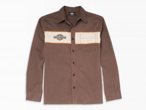 Men's Block Font Colorblock Mechanics Shirt 96005-22VM