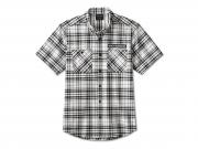 Men's Enduro Short Sleeve Performance Plaid Shirt White Plaid 96449-24VM