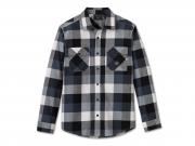 Essence Long Sleeve Flannel Shirt Plaid Black & Blue 96031-25VM