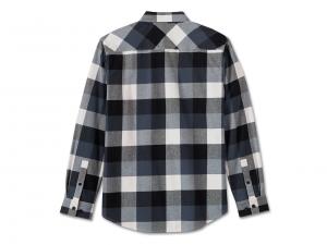 Hemd "Essence Long Sleeve Flannel Plaid Black & Blue"_1