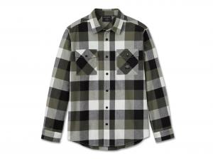 Hemd "Essence Long Sleeve Flannel Plaid Black & Green" 96030-25VM