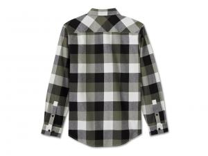 Hemd "Essence Long Sleeve Flannel Plaid Black & Green"_1