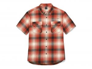 Men's Special Oil Shirt Orange Plaid 96384-22VM