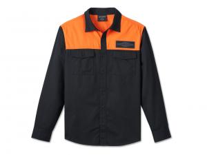Hemd "Stacked Bar & Shield Long Sleeve Colorblock Black" 96035-25VM
