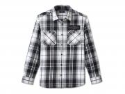 Men's Stacked Bar & Shield Long Sleeve Plaid Shirt Plaid Black 96033-25VM