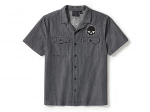 Willie G Skull Denim Shirt 96383-25VM