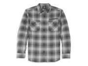 Men's Willie G Skull Plaid Flannel Shirt Grey 96027-22VM