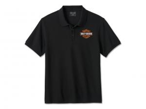 Men's Bar & Shield Polo Shirt Black 99185-24VM