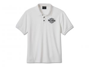 Men's Bar & Shield Polo Shirt White 99186-24VM