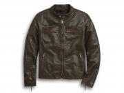 DISTRESSED PRINT LEATHER JACKET SLIM FIT 97015-20VH