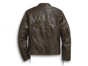 Lederjacke "DISTRESSED PRINT SLIM FIT"_1
