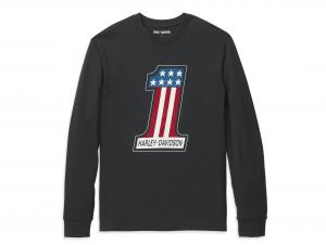 Men's #1 Race Graphic Long Sleeve Tee Black 99131-22VM