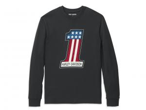 Men's #1 Race Graphic Long Sleeve Tee Black 99131-22VM