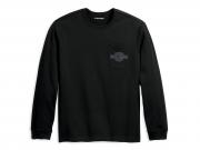 Men's Bar & Shield Pocket Long Sleeve Tee - Black 96349-23VM