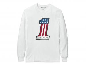 Longsleeve "#1 Race Graphic White" 99133-22VM